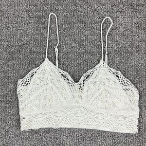 Free People FP One Bralette Womens Medium White Crochet Lace Boho Festival